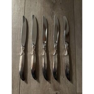5 PCs VTG MCM 1847 Rogers Bros FLAIR International Silver Dinner Knives 9‎ 1/8"